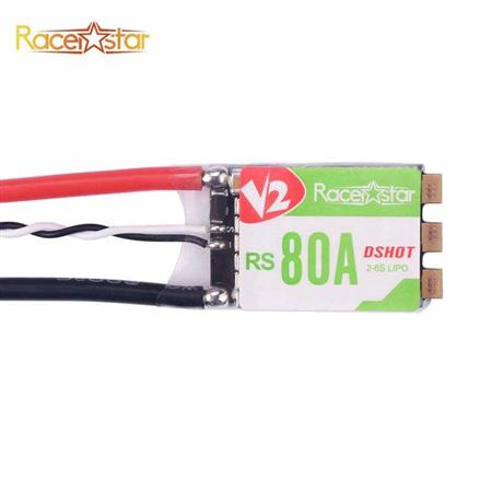 Racerstar RS80A V2 80A BLheli_S BB2 2-6S DShot600 Ready Brushless ESC Built-in LED RGB for RC Drone 